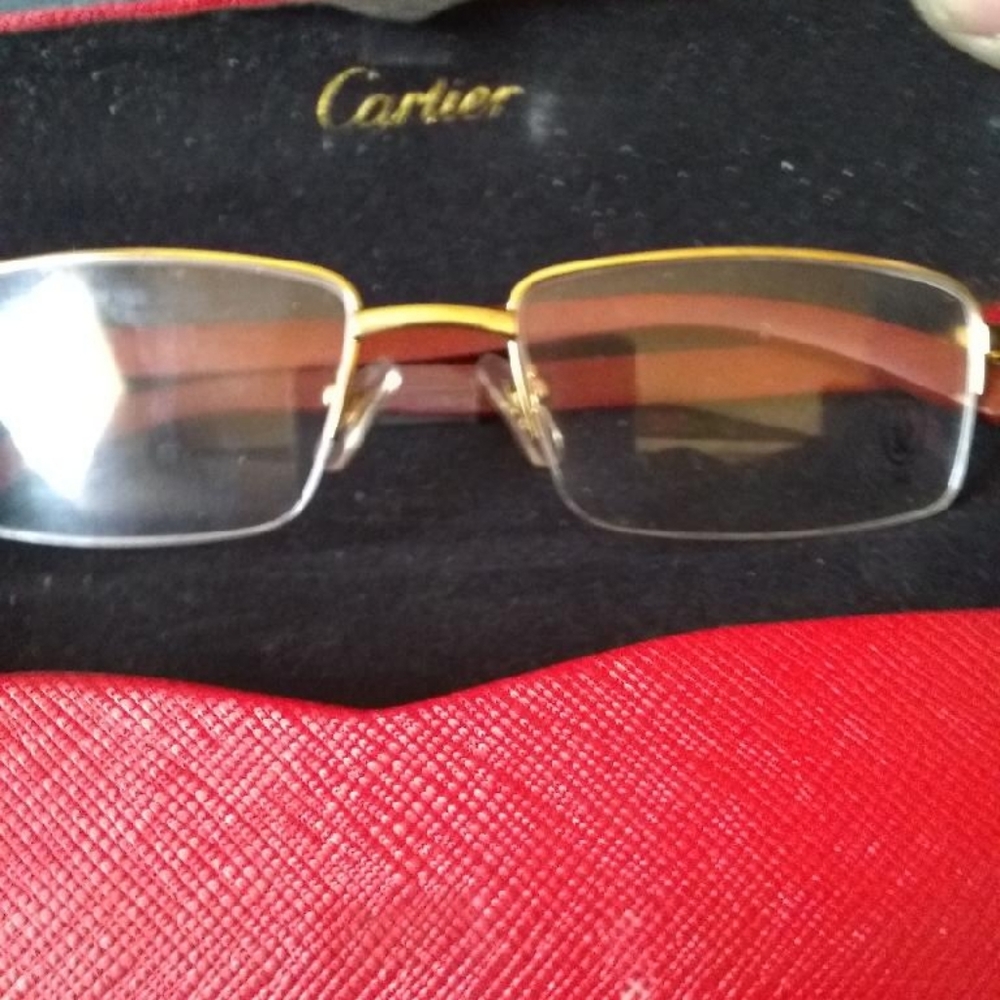 Cartier Half Rim 61399812 54 18-40 Bubinga Wood